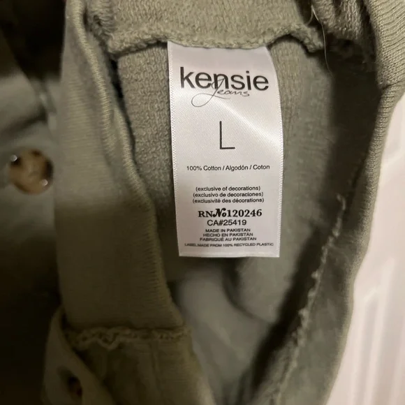 Military Green Button-Up Cotton Jacket - Picture 2 of 2